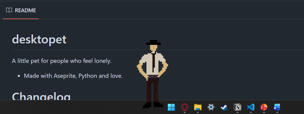 Screenshot of the Desktop Pet App