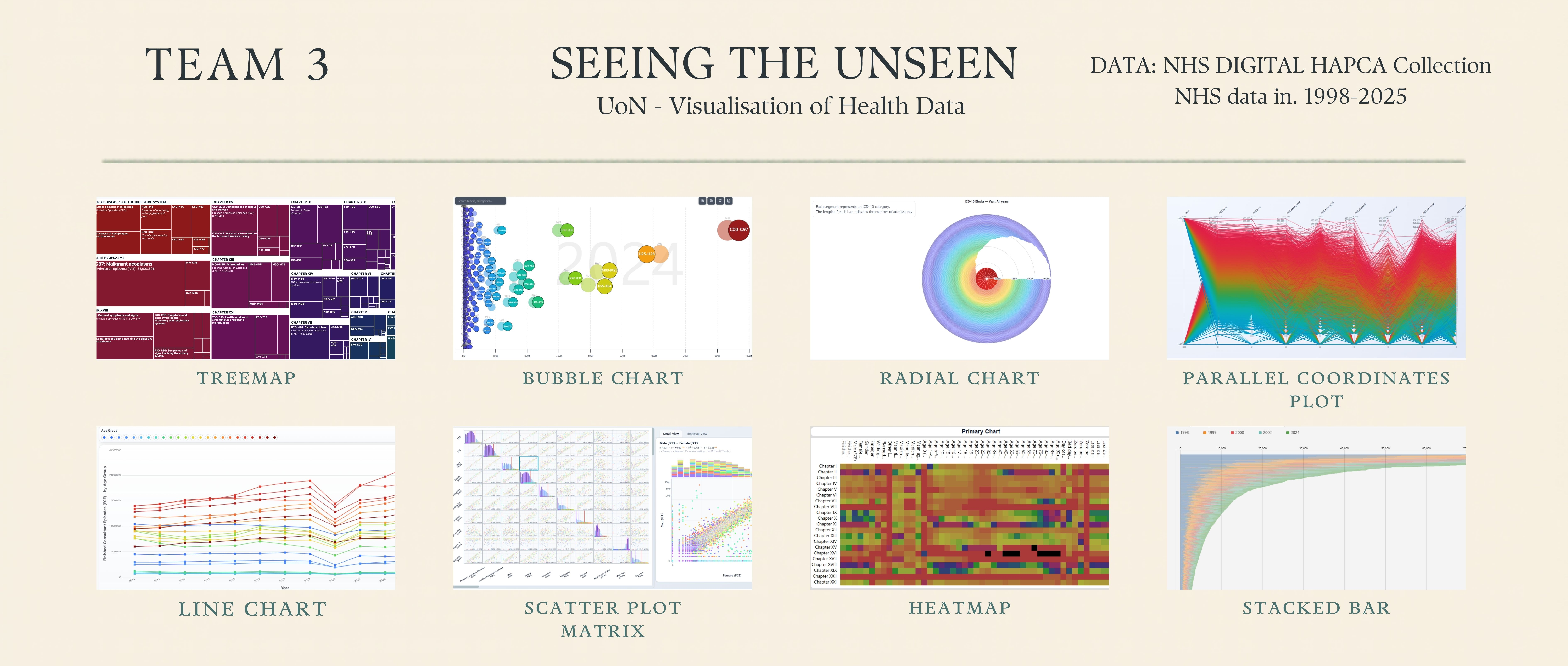 Screenshot of the HAPCA NHS data visualisation